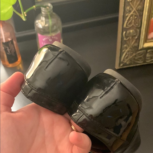 patent faux leather lace up pointed toe oxfords - Picture 4 of 7